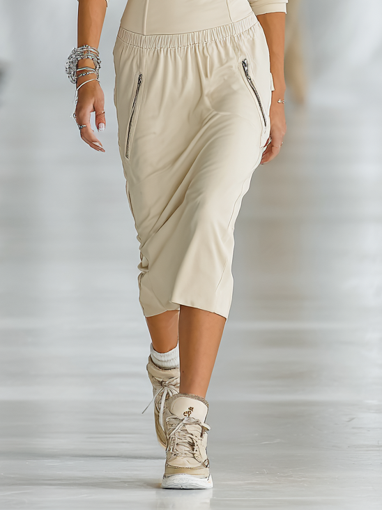 Women's Sports Cotton Blend Half Zip Neck Waist Midi Dress MDA3177G6Y