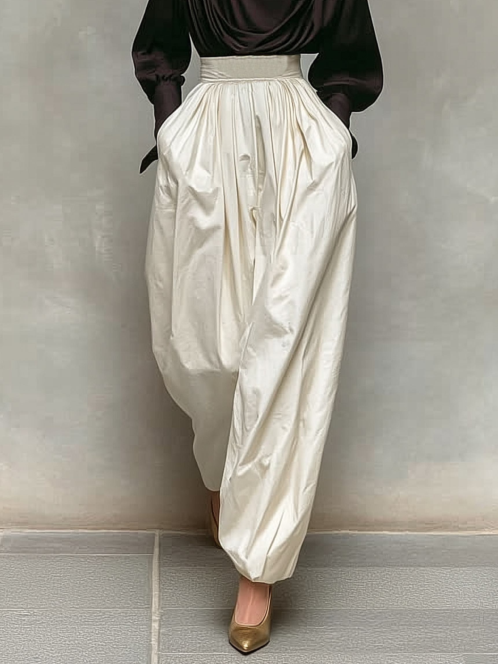 Women's Minimalist Blouse And Culottes Set MDA1570L9Y