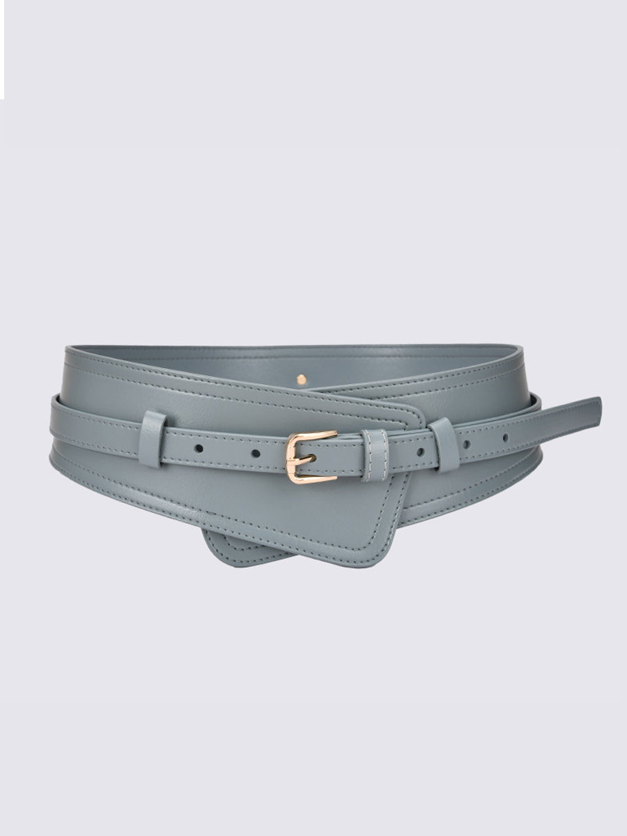 Women's Fashionable Imitation Leather Harness Wide Belt MDA0168H9Y
