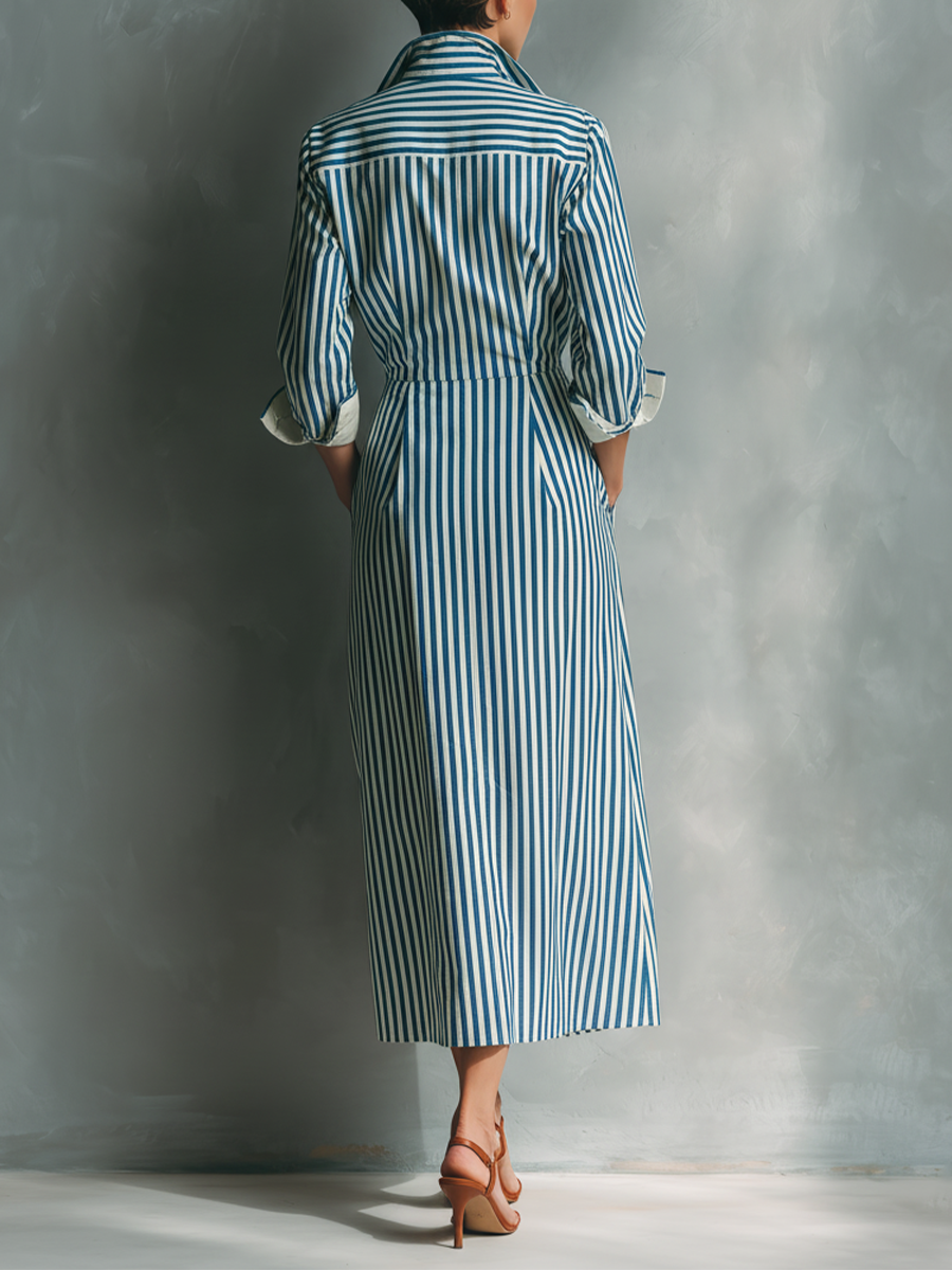 red white and blue shirt dress A Ralph Lauren Polo Shirtdress for an Afternoon of Equestrianism