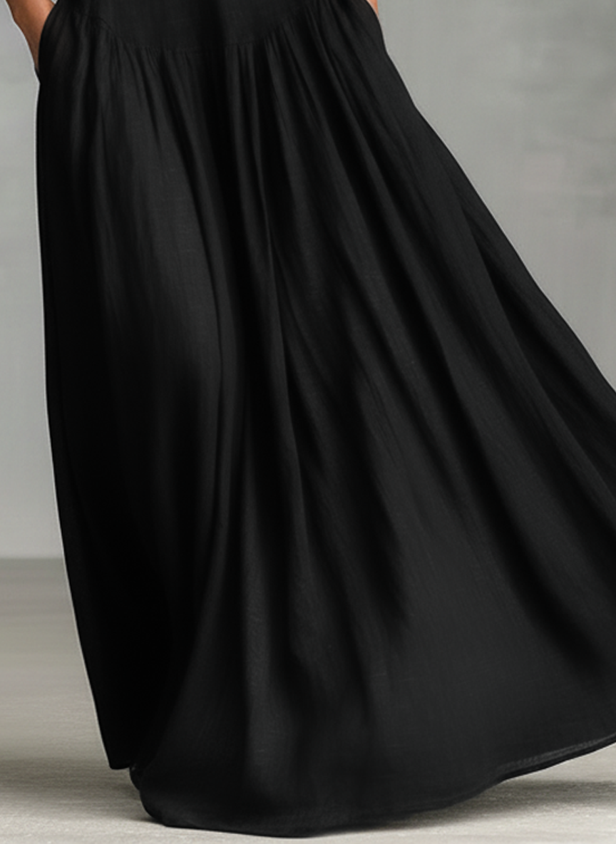 Women's Minimalist Linen Blend Sleeveless Maxi Dress MDZ2240A6Y