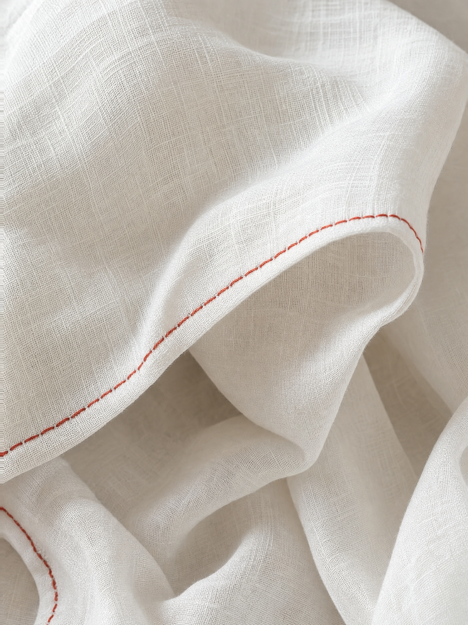 Women's Minimalist Linen-Blend Contrast-Stitched Blouse & Wide-Leg Pants Set MDZ1599E9Y