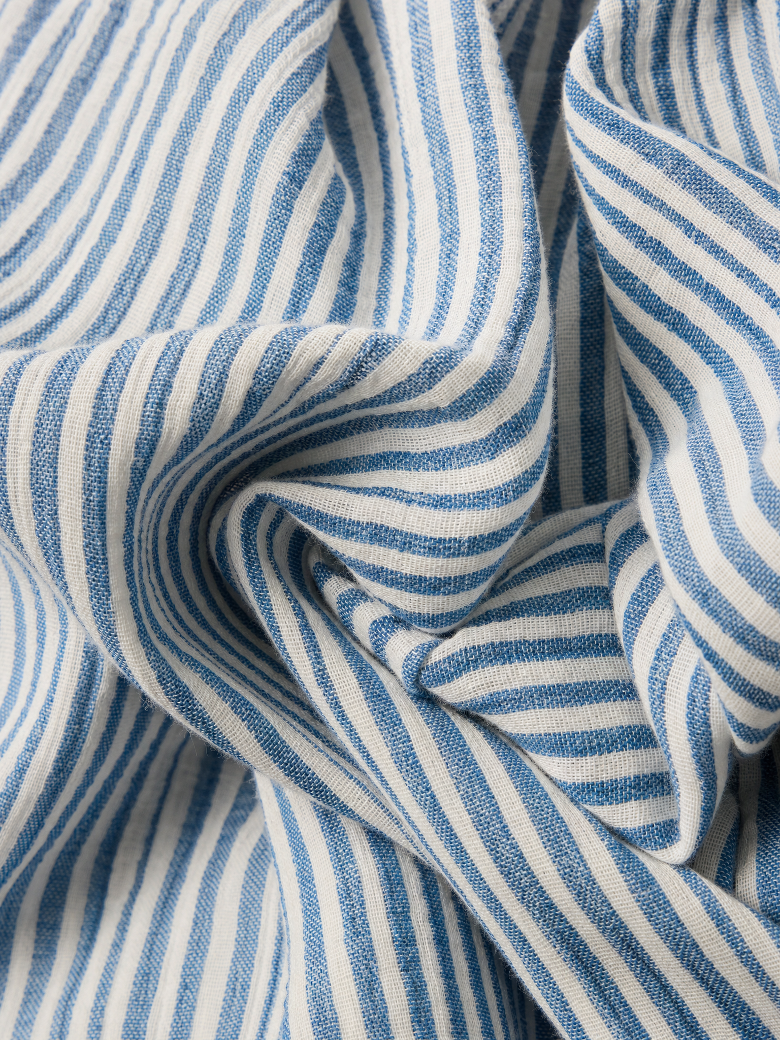 Women's Casual Blue And White Striped Woven Sleeveless V-Neck Top With Trousers MDZ2940D8LXY