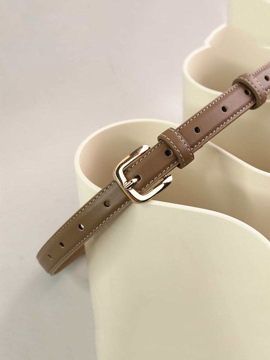 Women's Classic Chic Leather Square - Buckle Belt MDA0869H2I