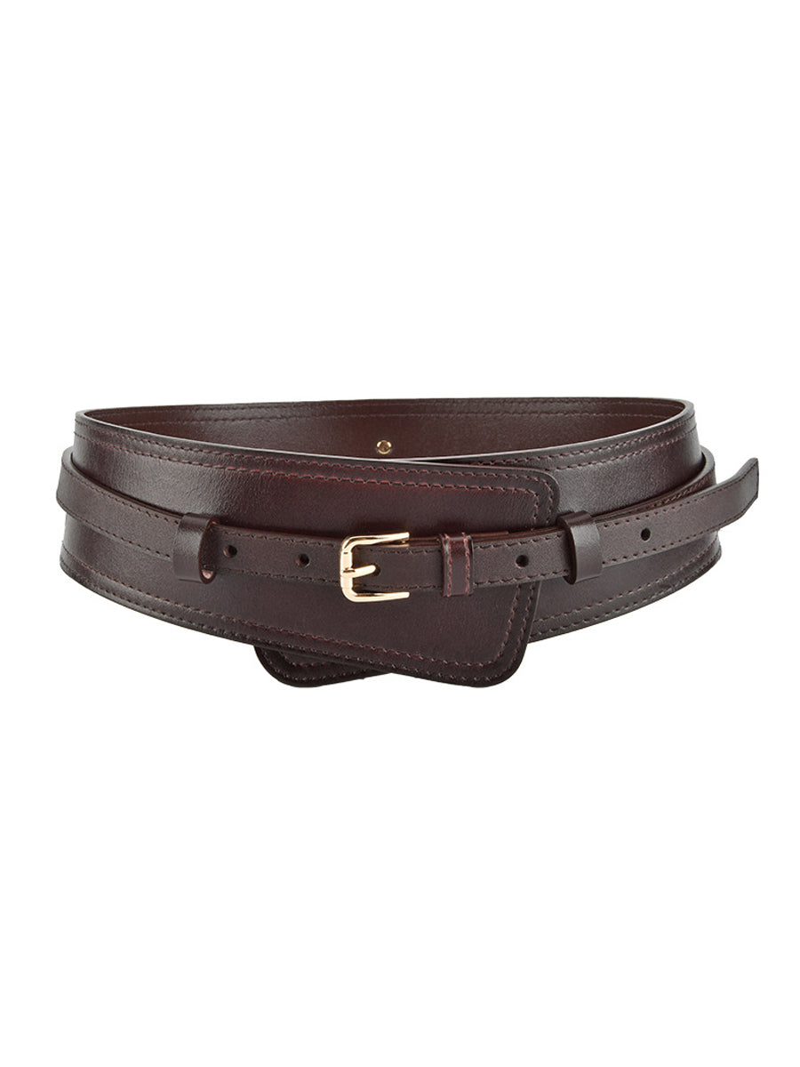 Women's Fashionable Imitation Leather Harness Wide Belt MDA0168H9Y