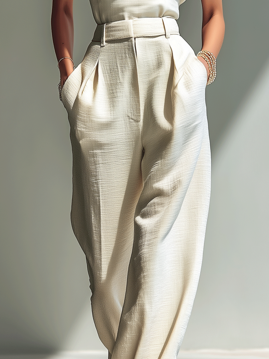 Women's Elegant And Capable Flying Sleeve Blended High Waist Jumpsuit MDA3090G6I