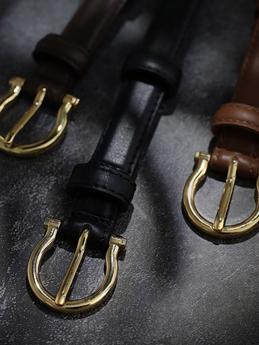 Women's Vintage Sophisticated Faux - Leather Horsebit Belt MDA0688H2I