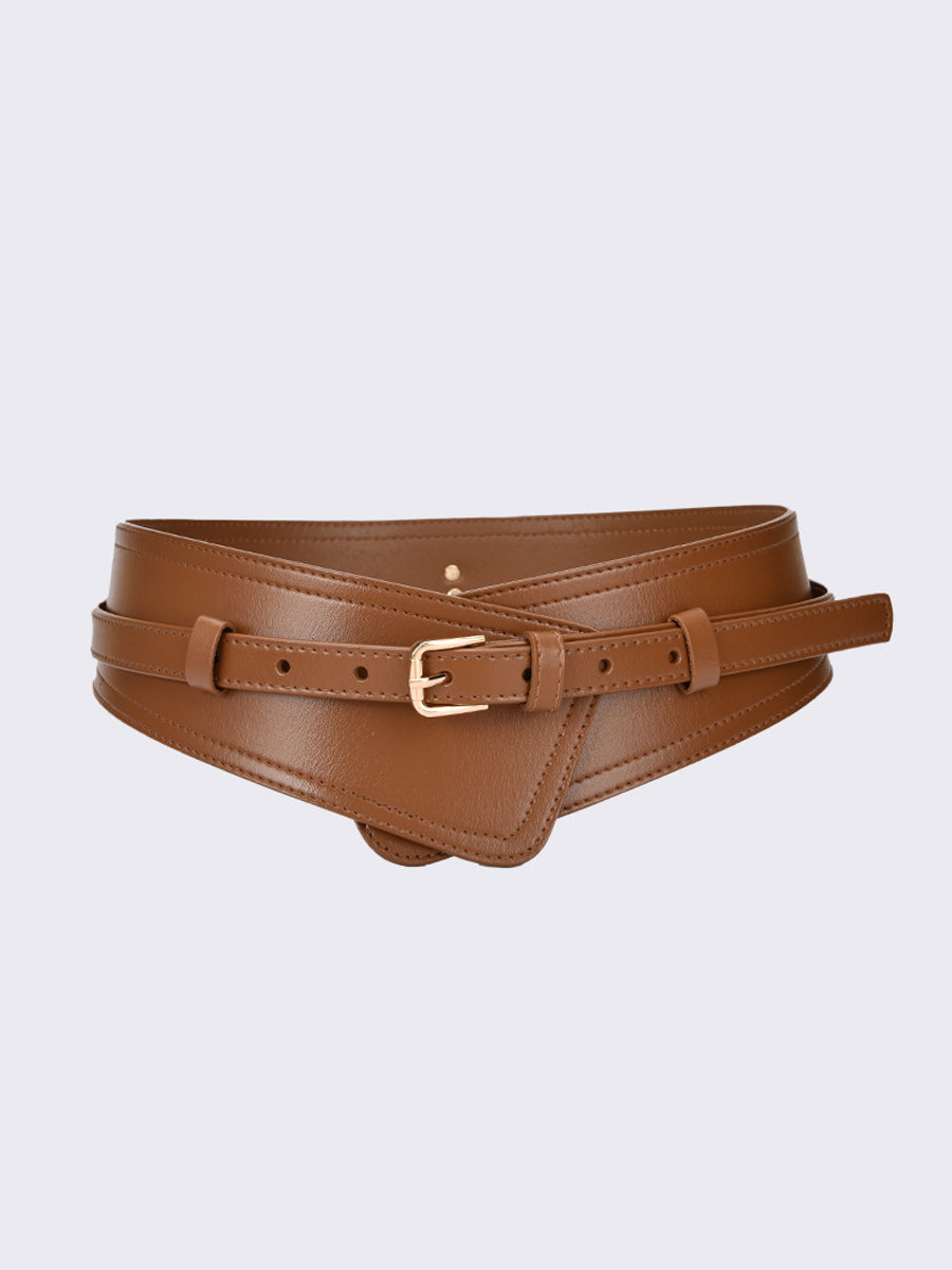 Women's Fashionable Imitation Leather Harness Wide Belt MDA0168H9Y
