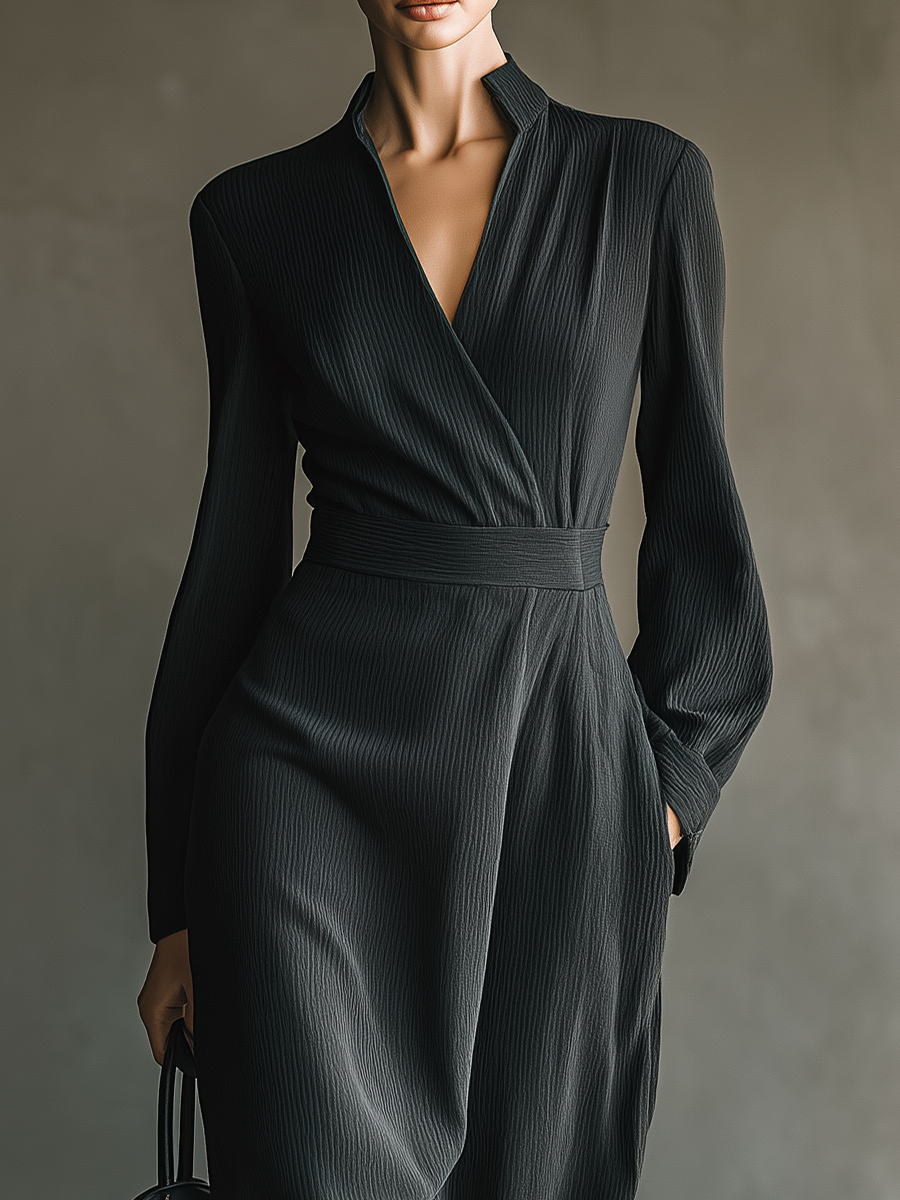 Women's Black Soft Knit Maxi Dress MDA0685H2T