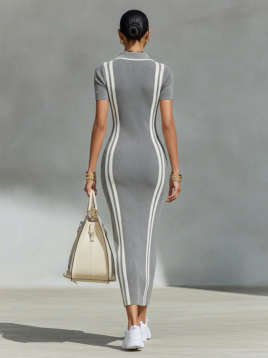 ribbed knit pencil dress Ribbed Knit Pencil Dress Minimalist Style Uplift Luxe
