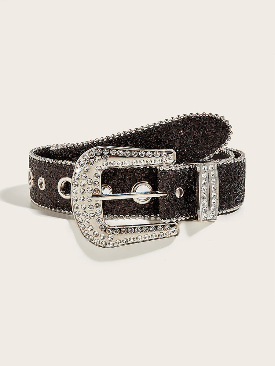 Women's Glamorous Rhinestone - Embellished Buckle Belt MDA1645H3I