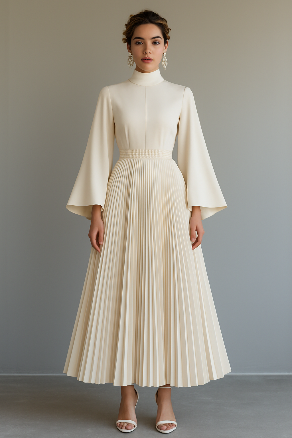Women's Elegant Pleated Maxi Dress MDA2361G2T
