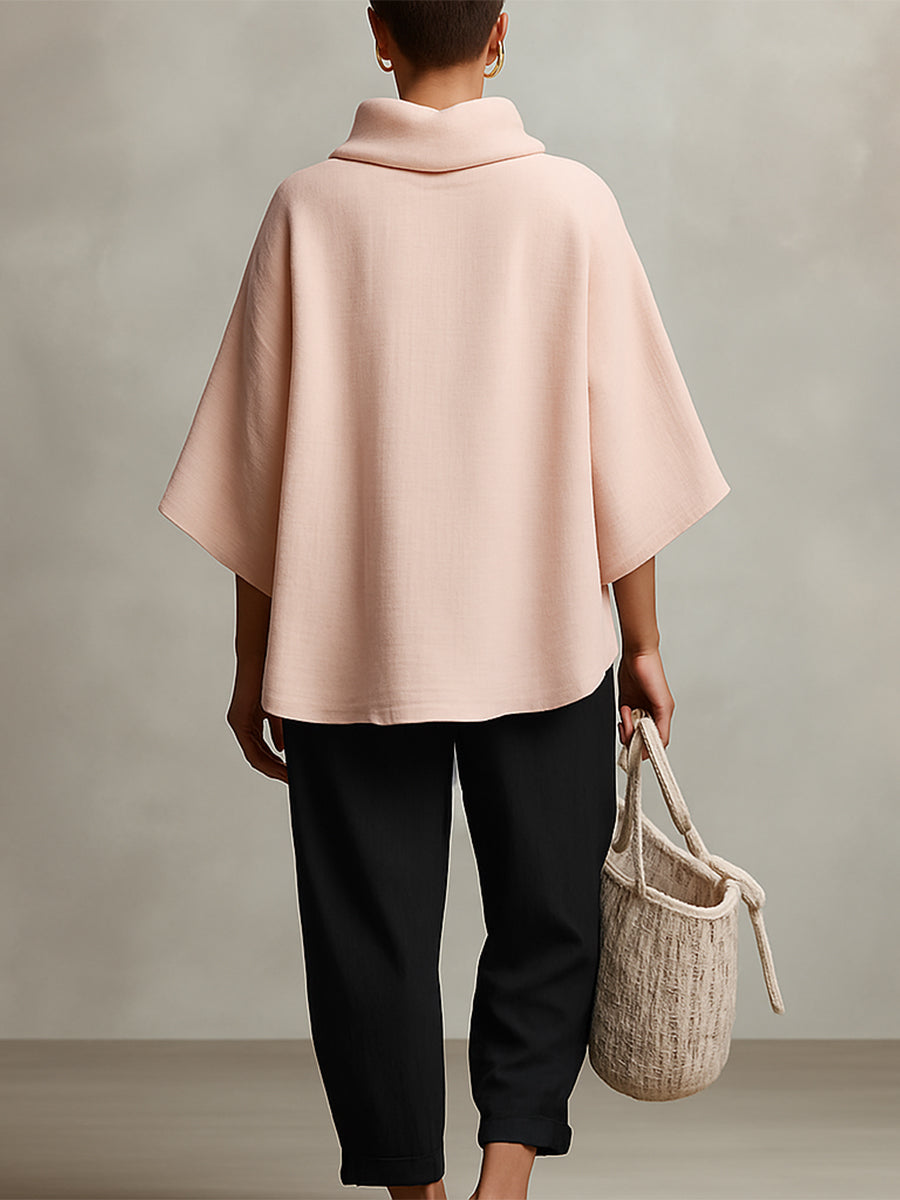 Women's Pink Bohemian Tie Pocket Straight-Leg Two-Piece Suit MDA0414I7I