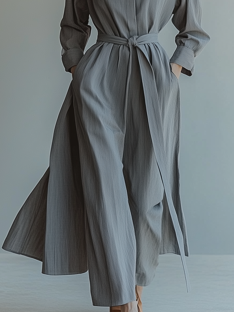 Women's Casual Cotton Linen Shirt Jumpsuit MDA2322G9T