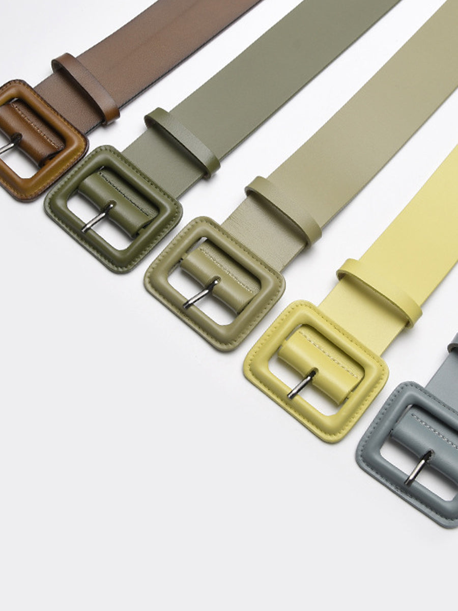Women's Fashion Imitation Leather Solid Color Square Belt MDA0155H9Y