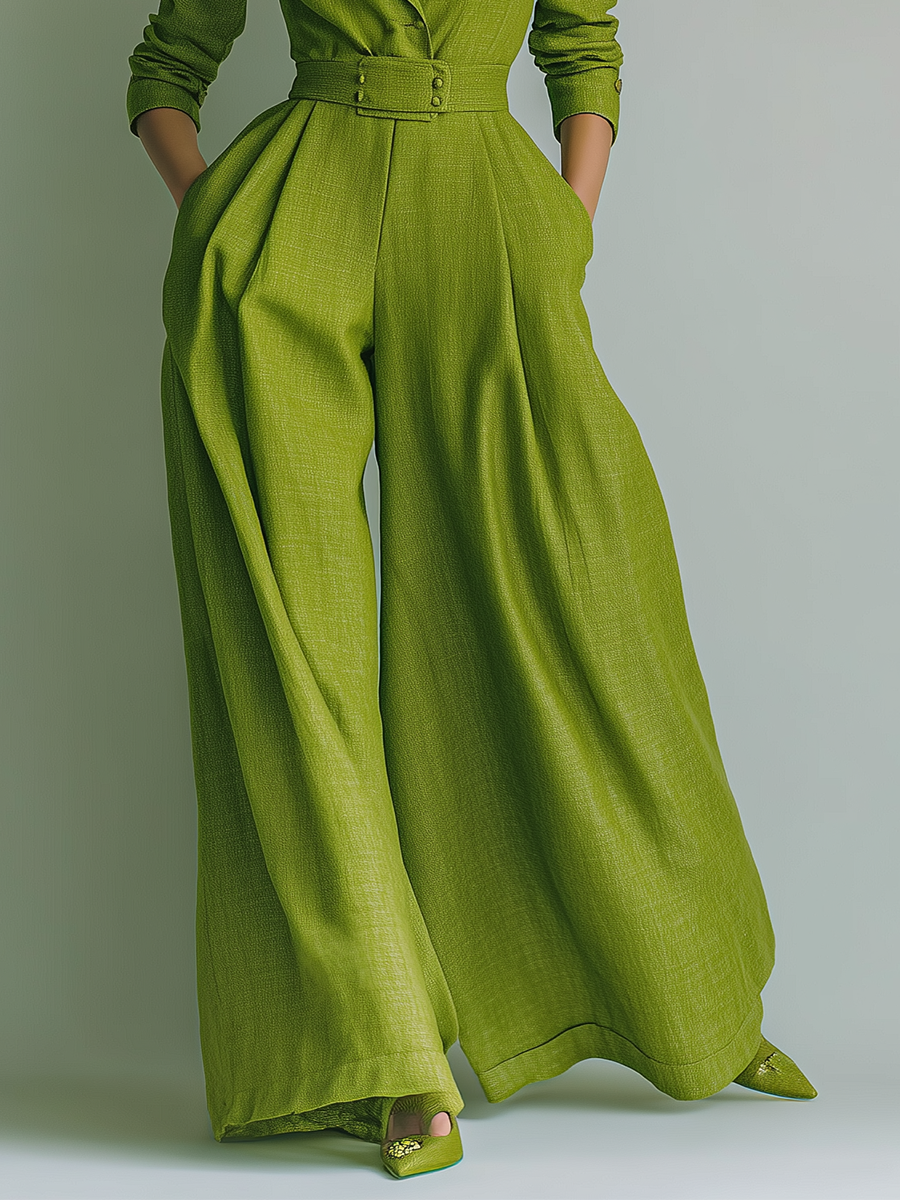 Women's Green Wide-Leg Jumpsuit MDA2371G1T