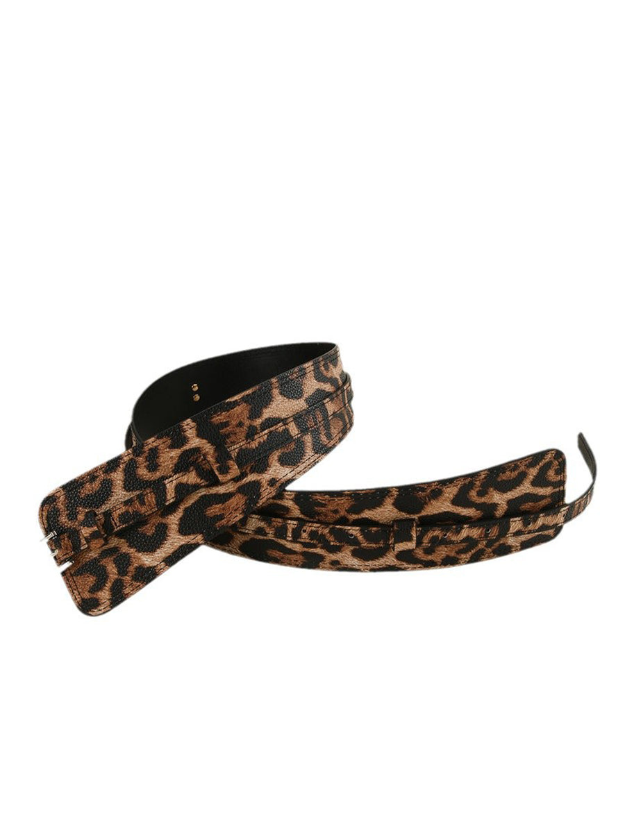 Women's Leopard - Print Fashion Faux Leather Asymmetric - Design Waist Belt MDA1699H0I