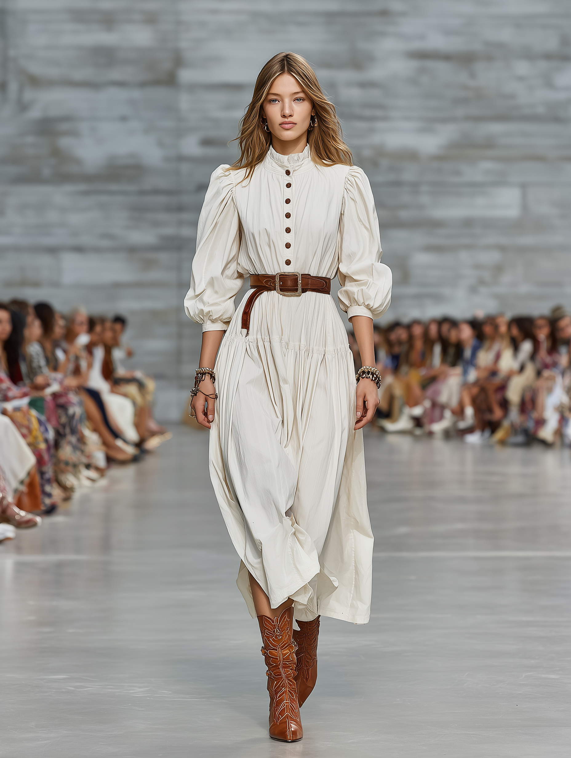 Women's Elegant White Woven  Midi-length Dress With Short Sleeves (belt Not Included) MDA0948L9AN