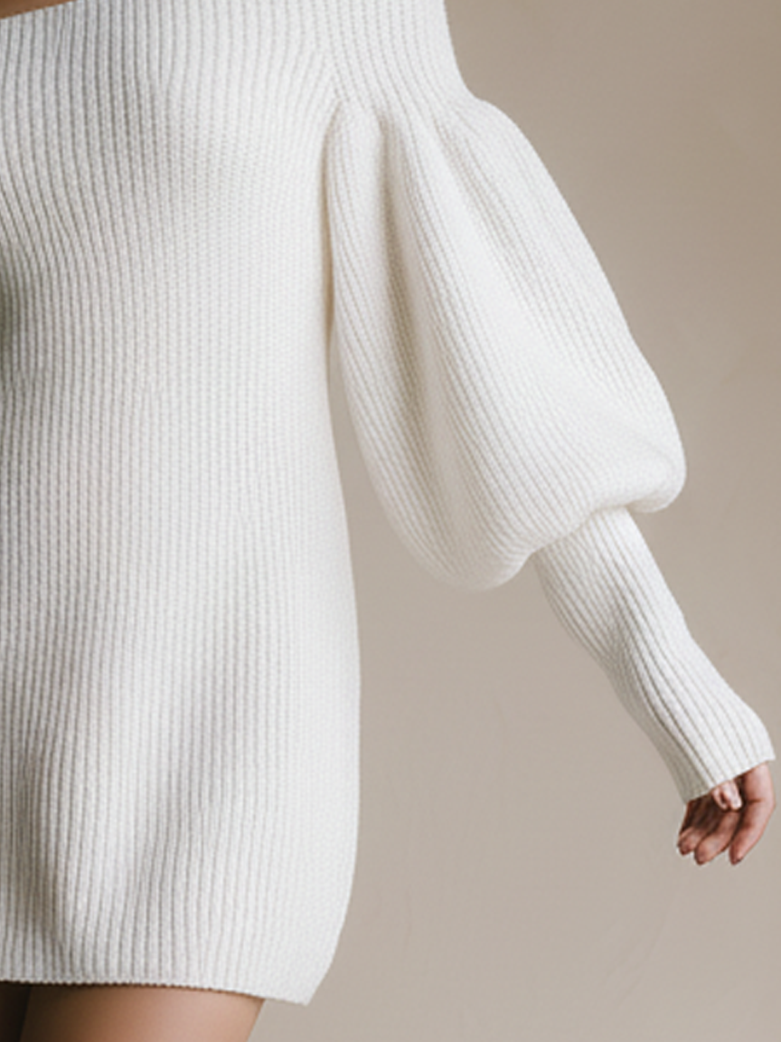 Women's Minimalist Knitted Mini Dress With Detachable Straps MDA1616L5Y