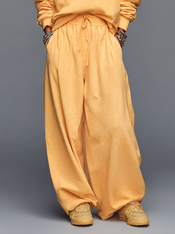 Women's Loose Solid Color Round Neck Sweatshirt And Sweatpants Set MDA1244H4Y