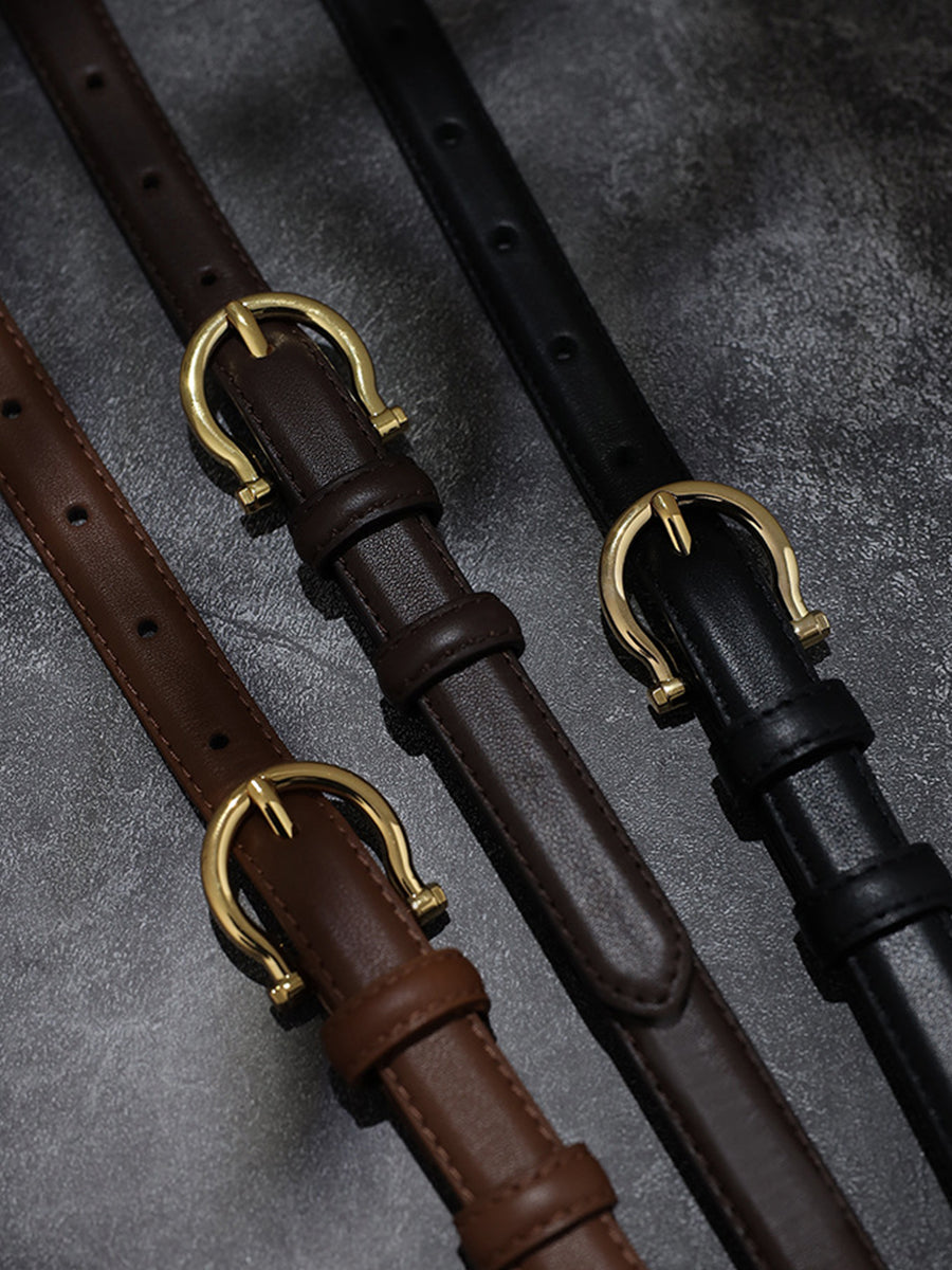 Women's Vintage Sophisticated Faux - Leather Horsebit Belt MDA0688H2I