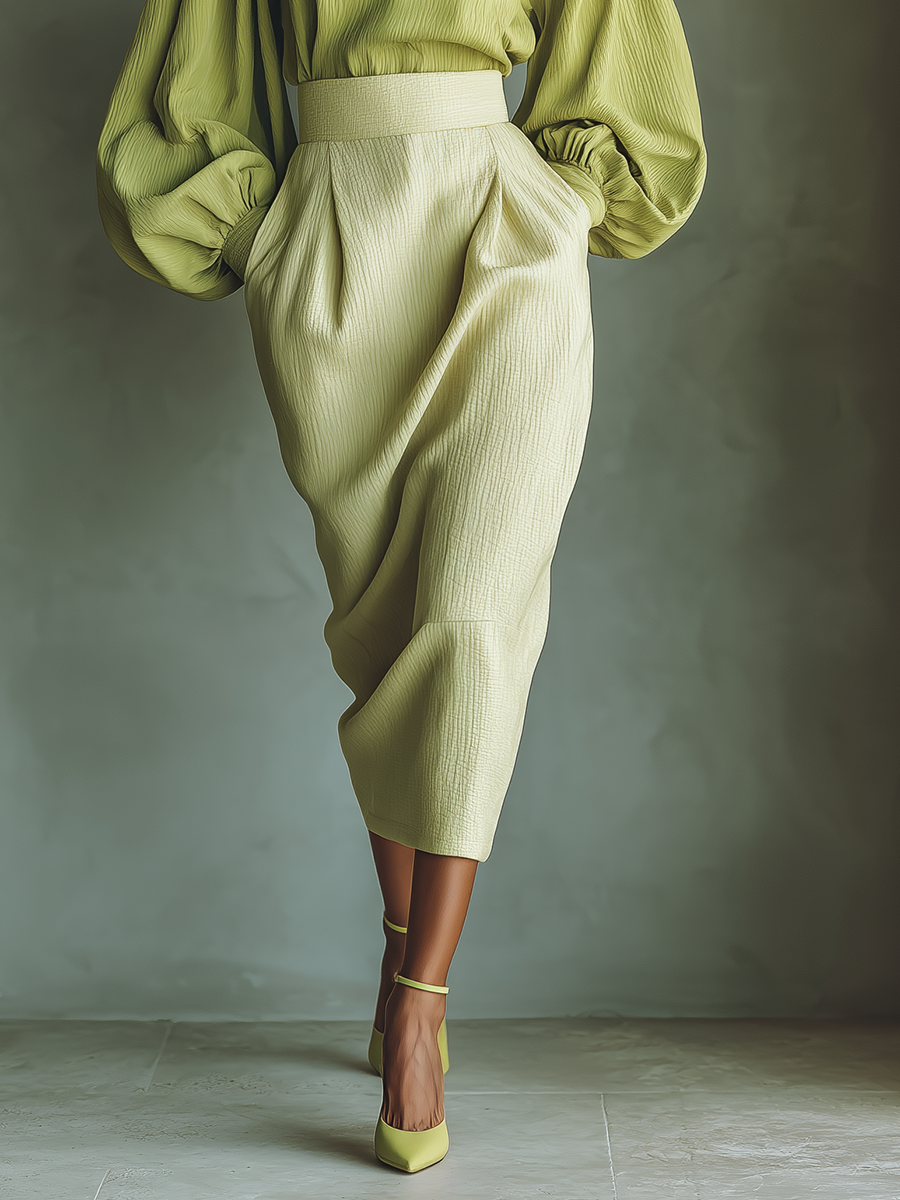 Women's Green Chiffon Professional Set MDA2511G3T