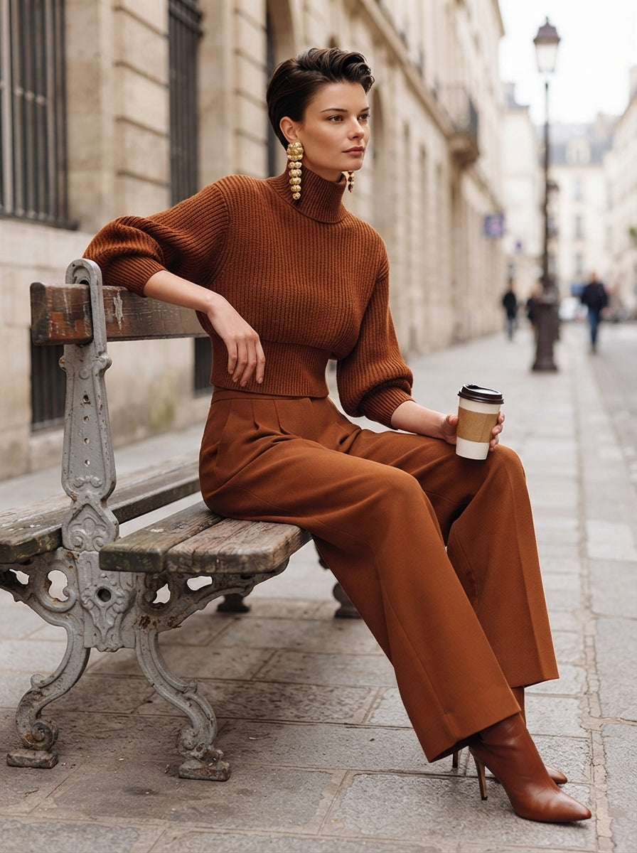 Women’s Casual Caramel Knit Sweater