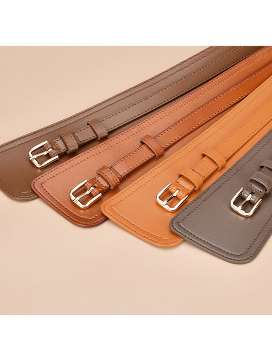 Women's Fashionable Imitation Leather Harness Wide Belt MDA0168H9Y