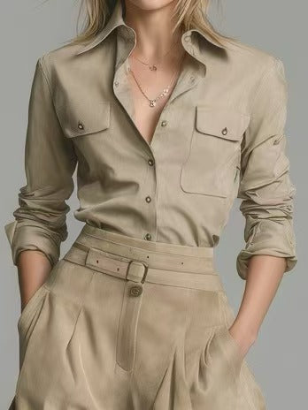 Women's Romantic And Elegant Blouse And High-Waisted Skirt Suit MDA0405K5AN