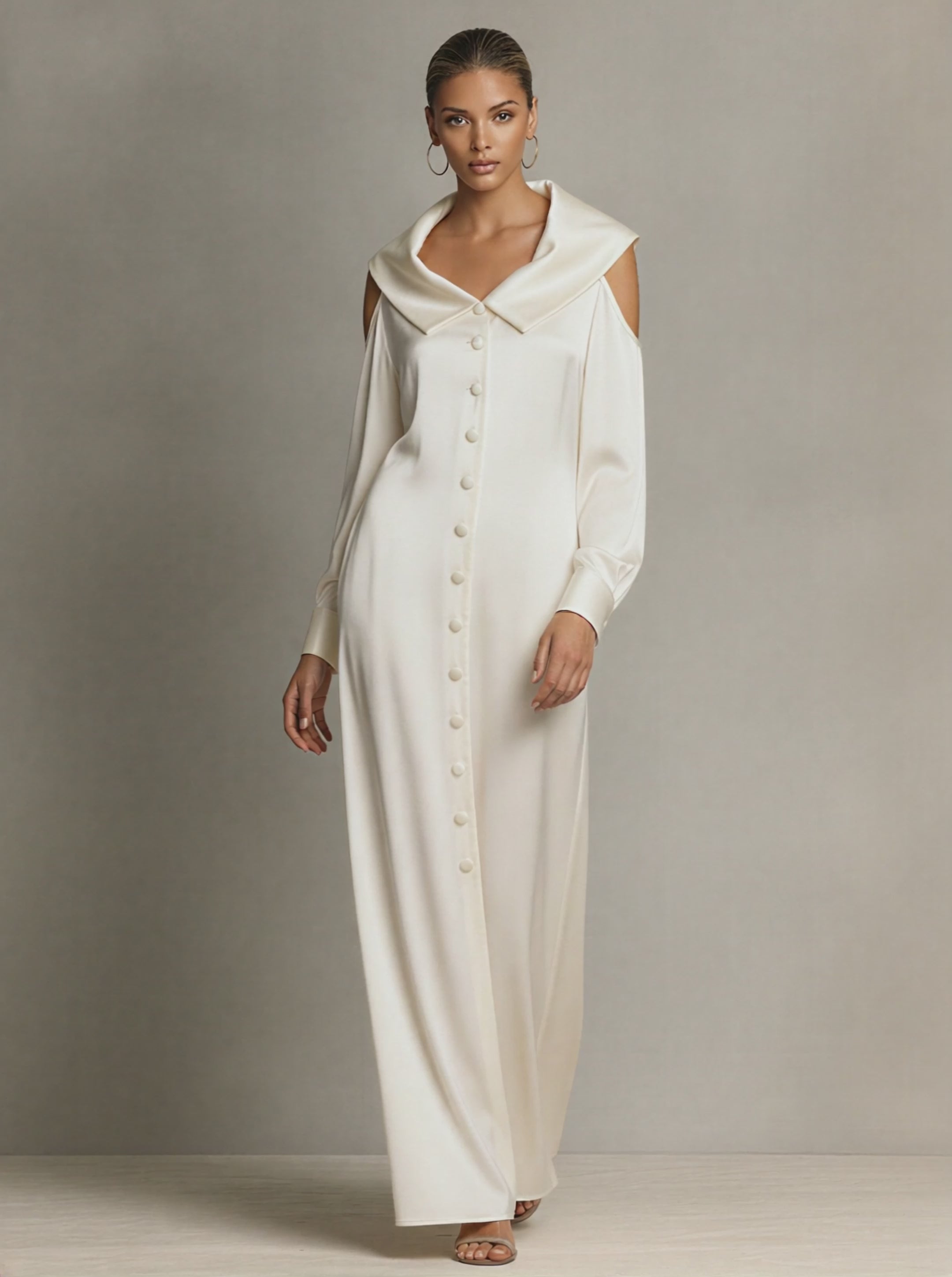 oversized satin shirt dress Curve Satin Shirt Midi Dress