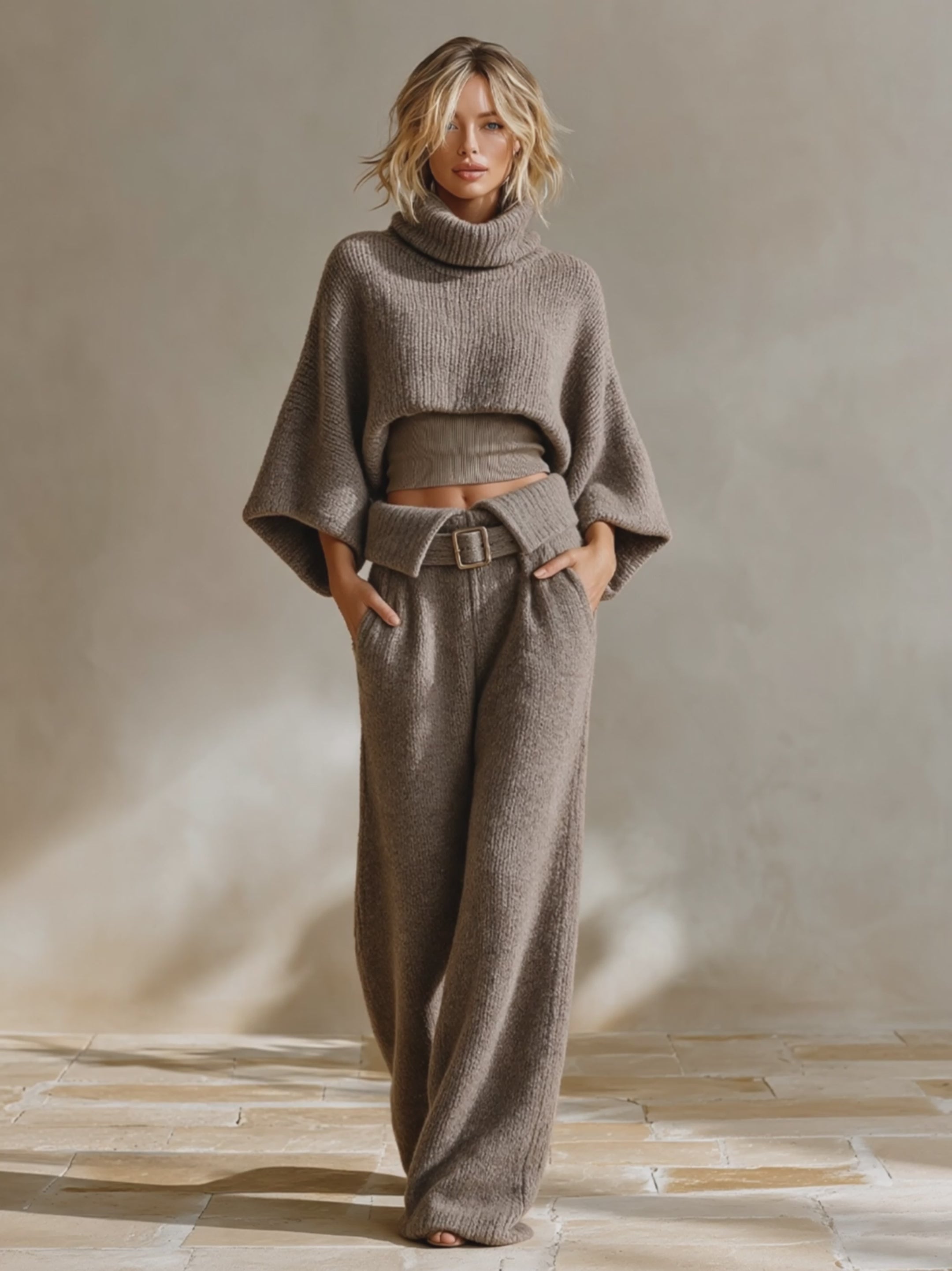 Women's Knit Casual Two‑Piece Set MDZ2808H2LYL