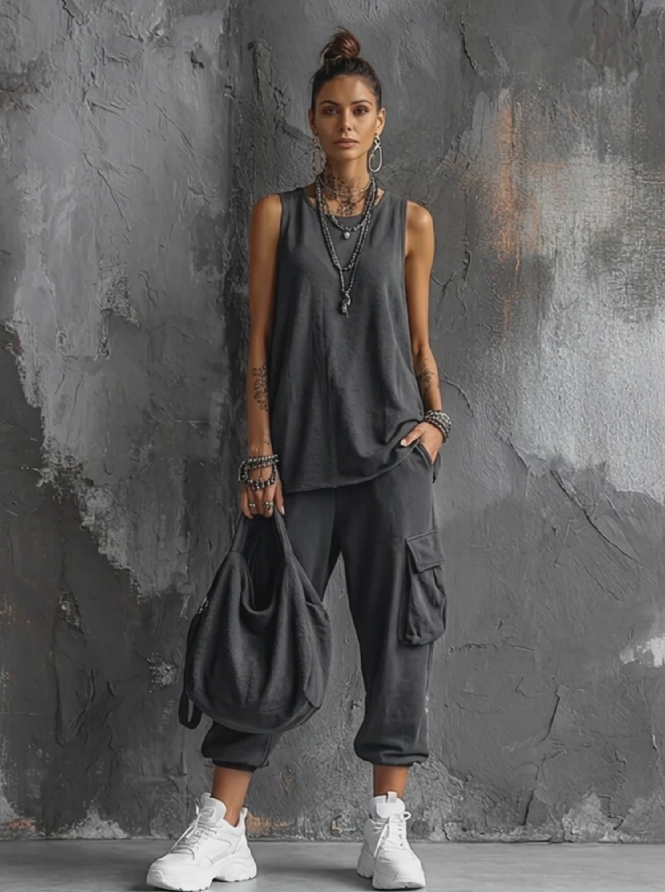 Women's Utility Casual Cotton Blend Cargo Pants MDZ2844D8GMJ