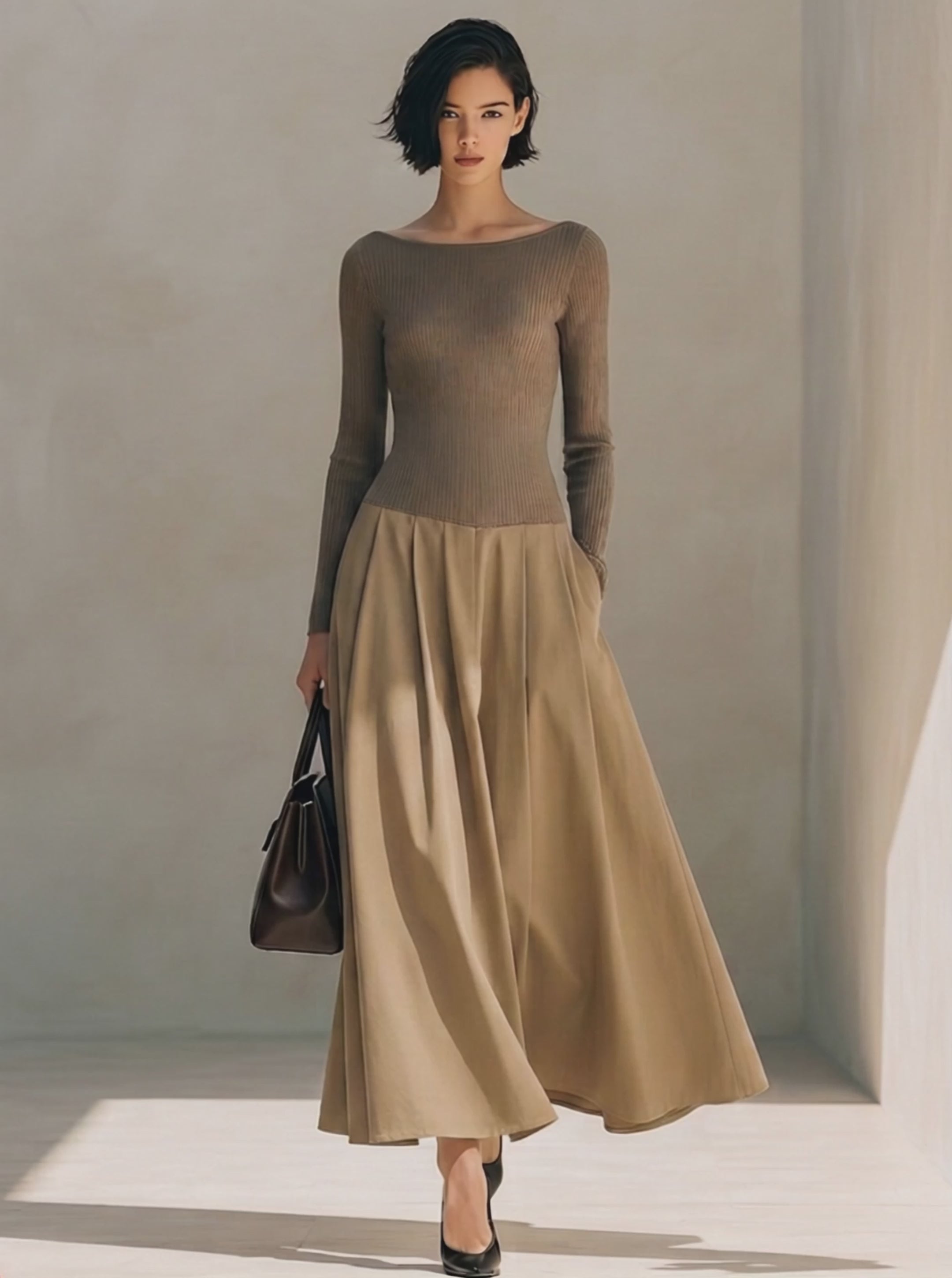 Women's Off-Shoulder Knit & Cotton-Blend Maxi Dress MDZ1998H0ZRK